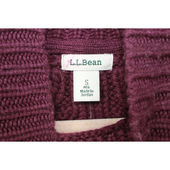 LL Bean Cozy Fisherman Sweaters and Pullovers Burgundy Size Small - Picture 7 of 11